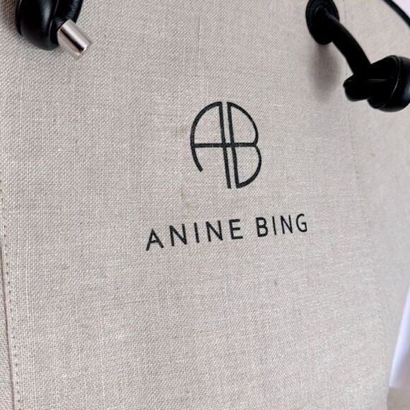 Anine Bing Large Taylin Linen Tote Bag - Picture 6 of 11